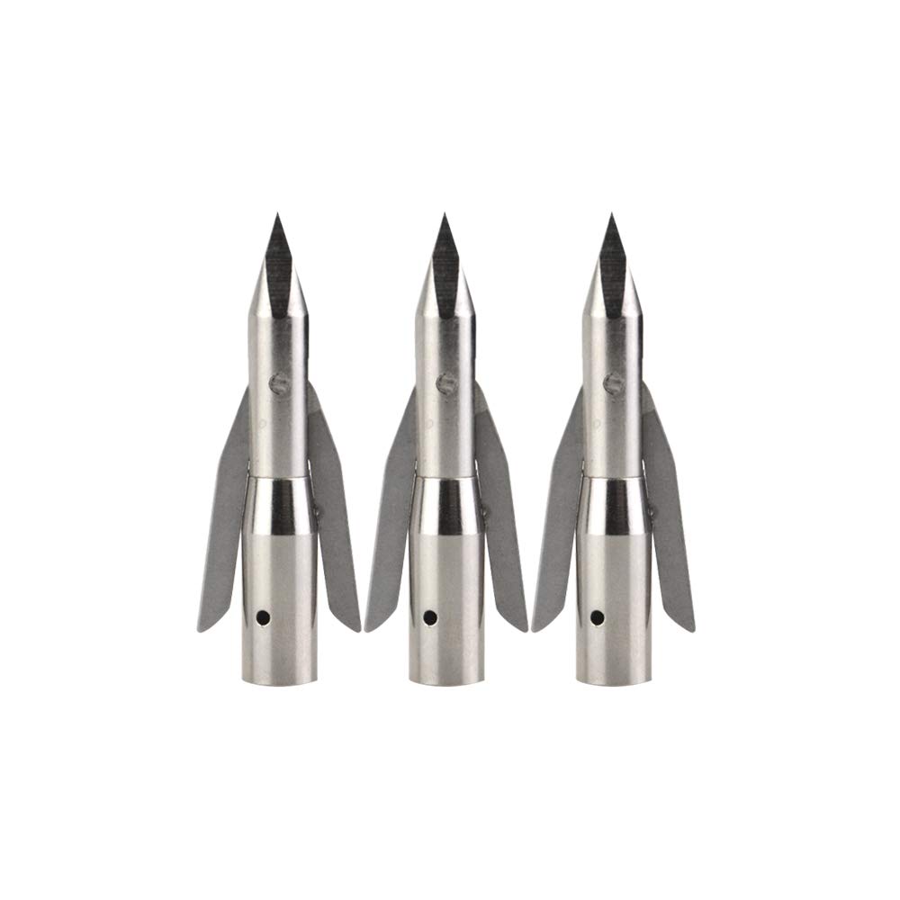 SHARROW 6/12 Pcs Archery Bowfishing Broadheads Stainless Steel Arrowhead Arrow Point Hunting Broadheads 288 Grain 2 Blades Screw in Arrow Tips (6 pcs)