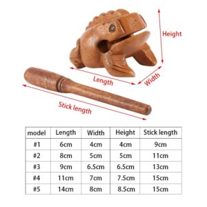 Zetiling Wooden Frog, Percussion Instruments Frog Ornaments,Thailand Traditional Craft,Wooden Lucky Frog Croaking Musical Instrument for Home Office Yard Decor(5.8CM)