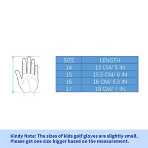 PGM Kids Youth Junior Toddler Boys Girls Golf Gloves Microfiber Synthetic Gloves for Left Hand Right Hand Golf Gloves Extra Value 1 Pair White Pink Age 2-10 (Pink, Medium (#15))