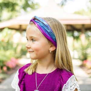 FROG SAC 6 Mermaid Knotted Headbands For Girls, Little Girl Hair Accessories, Kids Knot Headwraps, Criss Cross Tie Dye Head Bands, Metallic Rainbow Turban Hair Bands