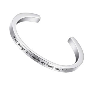 dletay urn bracelet cremation bracelet for ashes memorial ashes bracelet openable cuff bangle bracelet-your wings were ready, my heart was not