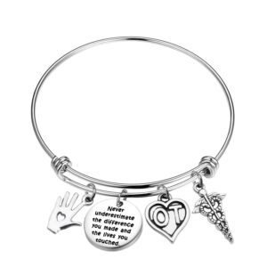 BAUNA Occupational Therapist Bracelet Occupational Therapist Assistant Gifts Never Underestimate The Difference You Made and The Lives You Touched Appreciation Gift (Occupational Therapist Bracelet)