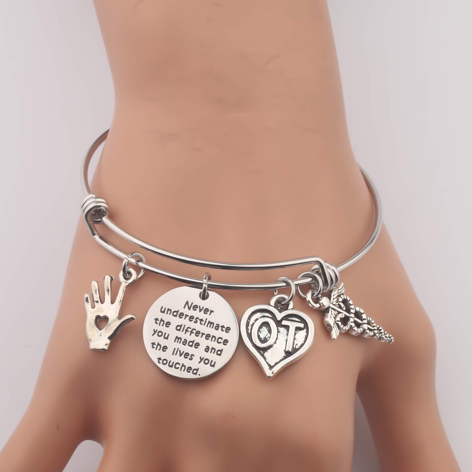 BAUNA Occupational Therapist Bracelet Occupational Therapist Assistant Gifts Never Underestimate The Difference You Made and The Lives You Touched Appreciation Gift (Occupational Therapist Bracelet)