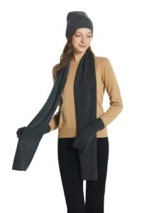 eurkea 100% cashmere winter scarf in solid colors with gift box for women, warm & soft & lightweight, gift ready