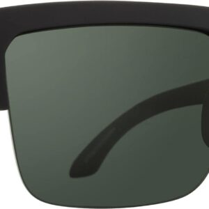 SPY Optic Helm 50/50, Square Semi-rimless Sunglasses, Color and Contrast Enhancing Lenses, Soft Matte Black - Happy Gray Green Polarize Lenses