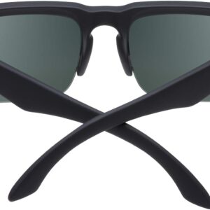 SPY Optic Helm 50/50, Square Semi-rimless Sunglasses, Color and Contrast Enhancing Lenses, Soft Matte Black - Happy Gray Green Polarize Lenses