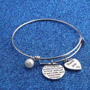 BEKECH Professor Gift Mentor Gift Teacher Jewelry A Truly Great Professor is Hard To Find Difficult To Part With Keychain Retirement Gift Appreciation Gift for Professor from Graduates (Bracelet)