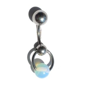 Opalite Stone Door Knocker VCH Piercing Barbell.