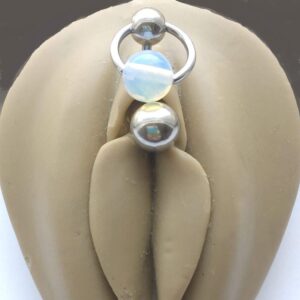 Opalite Stone Door Knocker VCH Piercing Barbell.