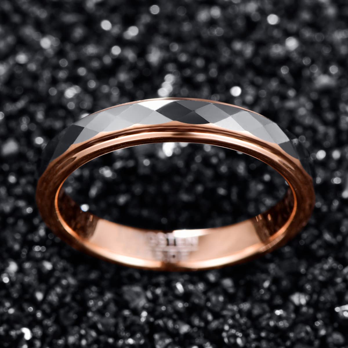 TUNGSTORY 4mm Women's Tungsten Carbide Plain Band Engagement Wedding Ring Rose Gold Plated Size 7