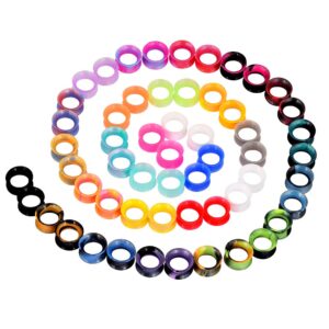 yofanst 56pcs colorful silicone ear gauges double flared ear tunnels set stretchers expander ear piercing jewelry 10mm