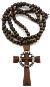 gwood veritas aequitas wood brown with silver color with 36 inch necklace