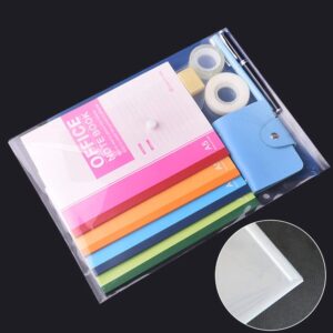 40pcs Poly Envelope, Clear Plastic Waterproof Envelope Folder with Button Closure, US Letter / A4 Size - GTLZLZ