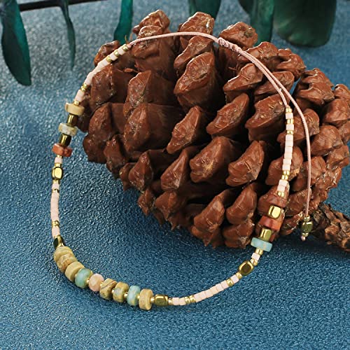 KELITCH Seed Beads Bracelet Handmade Braided Adjustable Charm Stand String Boho Friendship Chains Bracelets for Women