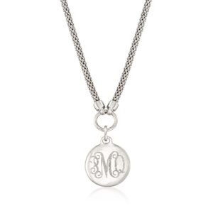 Ross-Simons Monogram - Sterling Silver Disc Necklace. 18 inches