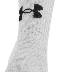 Under Armour Adult Training Cotton Crew Socks, Multipairs , True Gray Heather 2 (6-Pairs) , X-Large