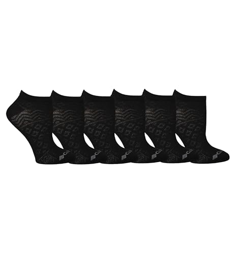 Columbia Women's 6-pair Mesh Lightweight No Show Socks, 4-10 Hiking Socks, Black