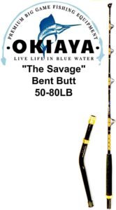 okiaya the savage 50-80lb bent butt saltwater roller rod 5'6"