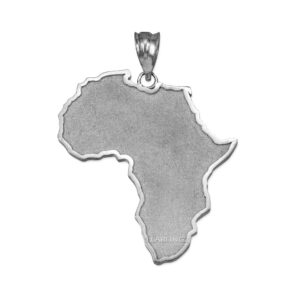 LA BLINGZ Sterling Silver Africa Map Pendant