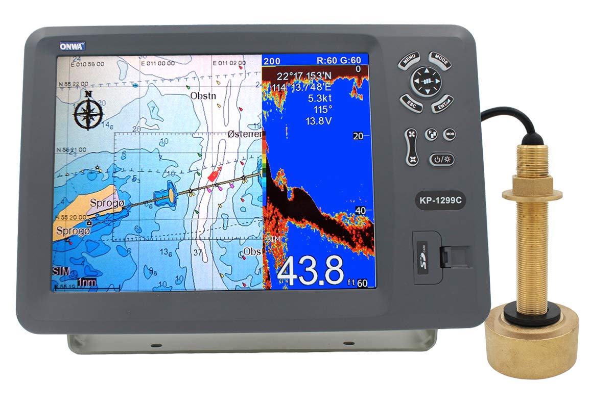 ONWA KP-1299C: 12.1-inch GPS Chart Plotter with Fish Finder (w/Bronze Transducer)