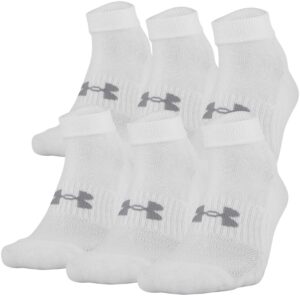 under armour adult training cotton low cut socks, multipairs , white (6-pairs) , x-large