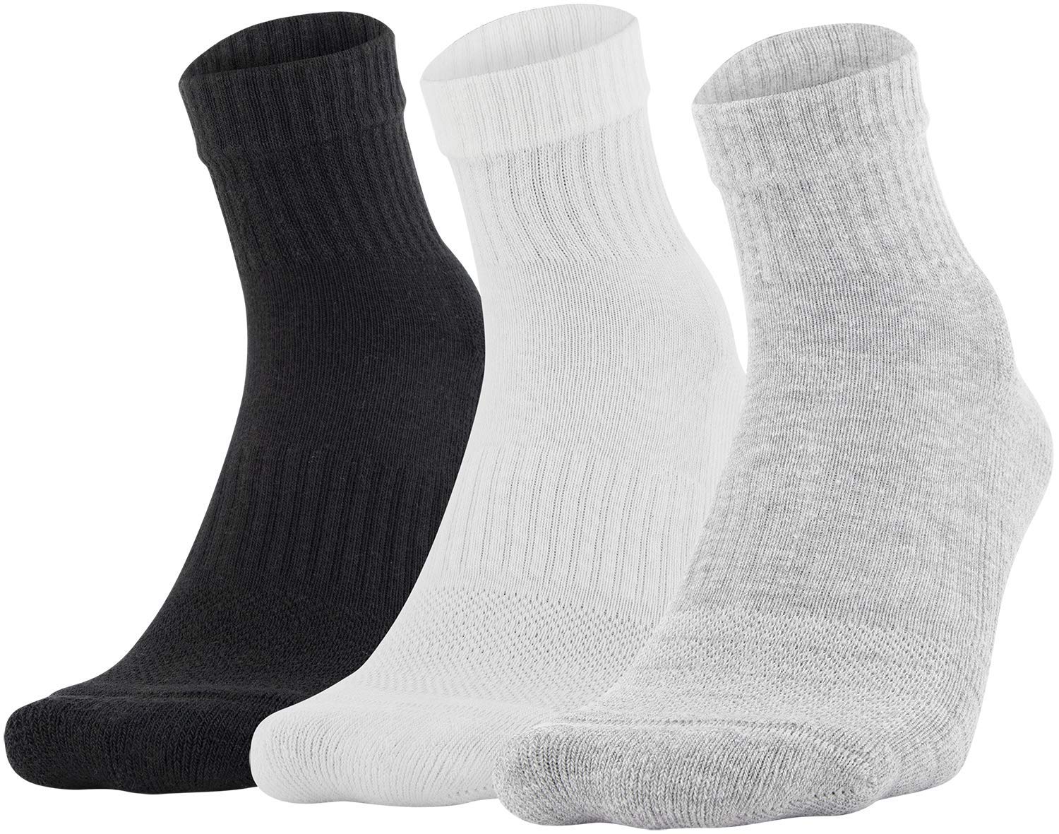 Under Armour Adult Training Cotton Quarter Socks, Multipairs , True Gray Heather Assorted 2 (3-Pairs) , Medium