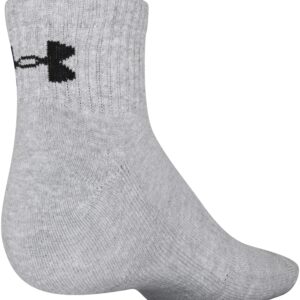 Under Armour Adult Training Cotton Quarter Socks, Multipairs , True Gray Heather Assorted 2 (3-Pairs) , Medium