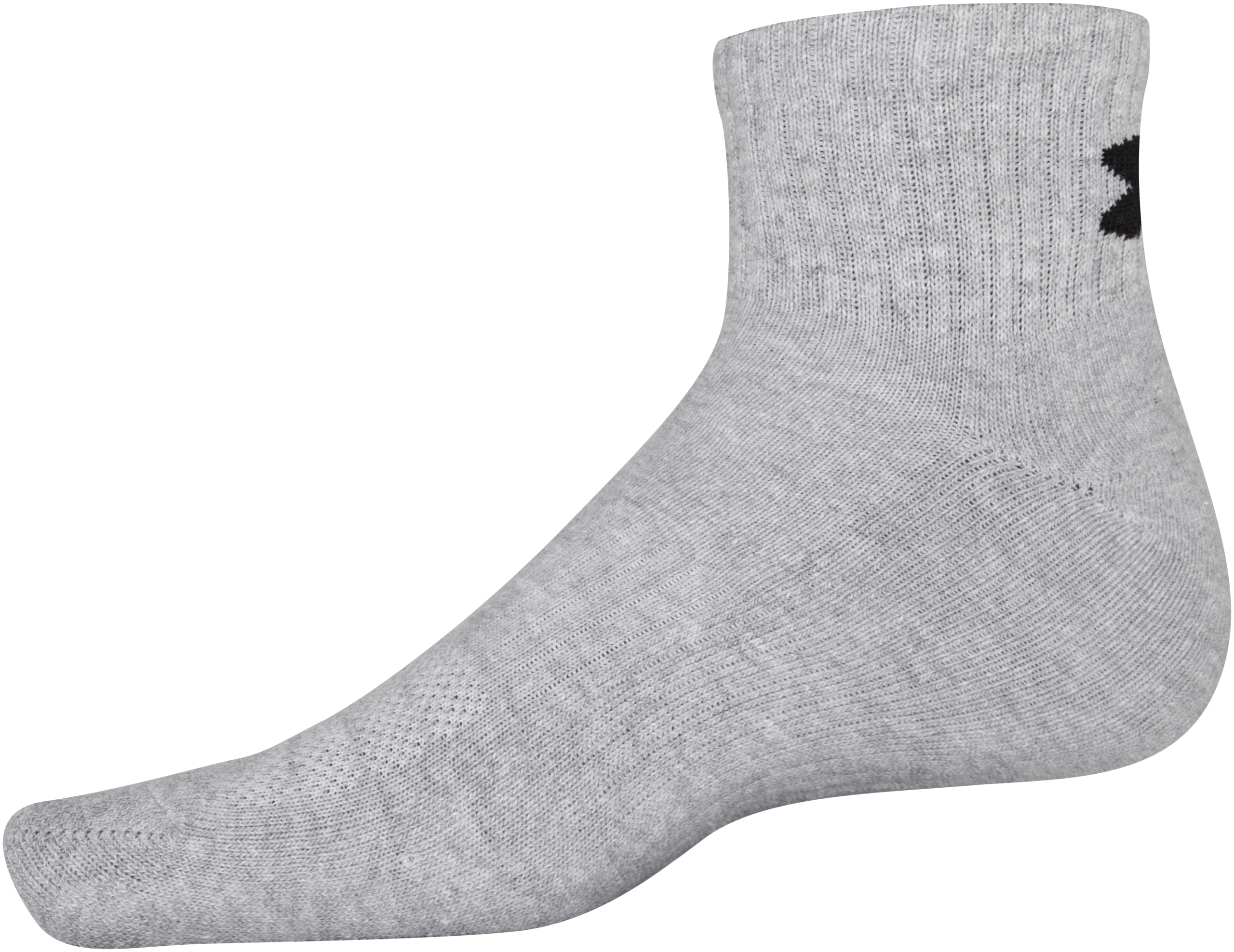 Under Armour Adult Training Cotton Quarter Socks, Multipairs , True Gray Heather Assorted 2 (3-Pairs) , Medium