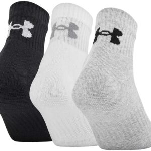 Under Armour Adult Training Cotton Quarter Socks, Multipairs , True Gray Heather Assorted 2 (3-Pairs) , Medium