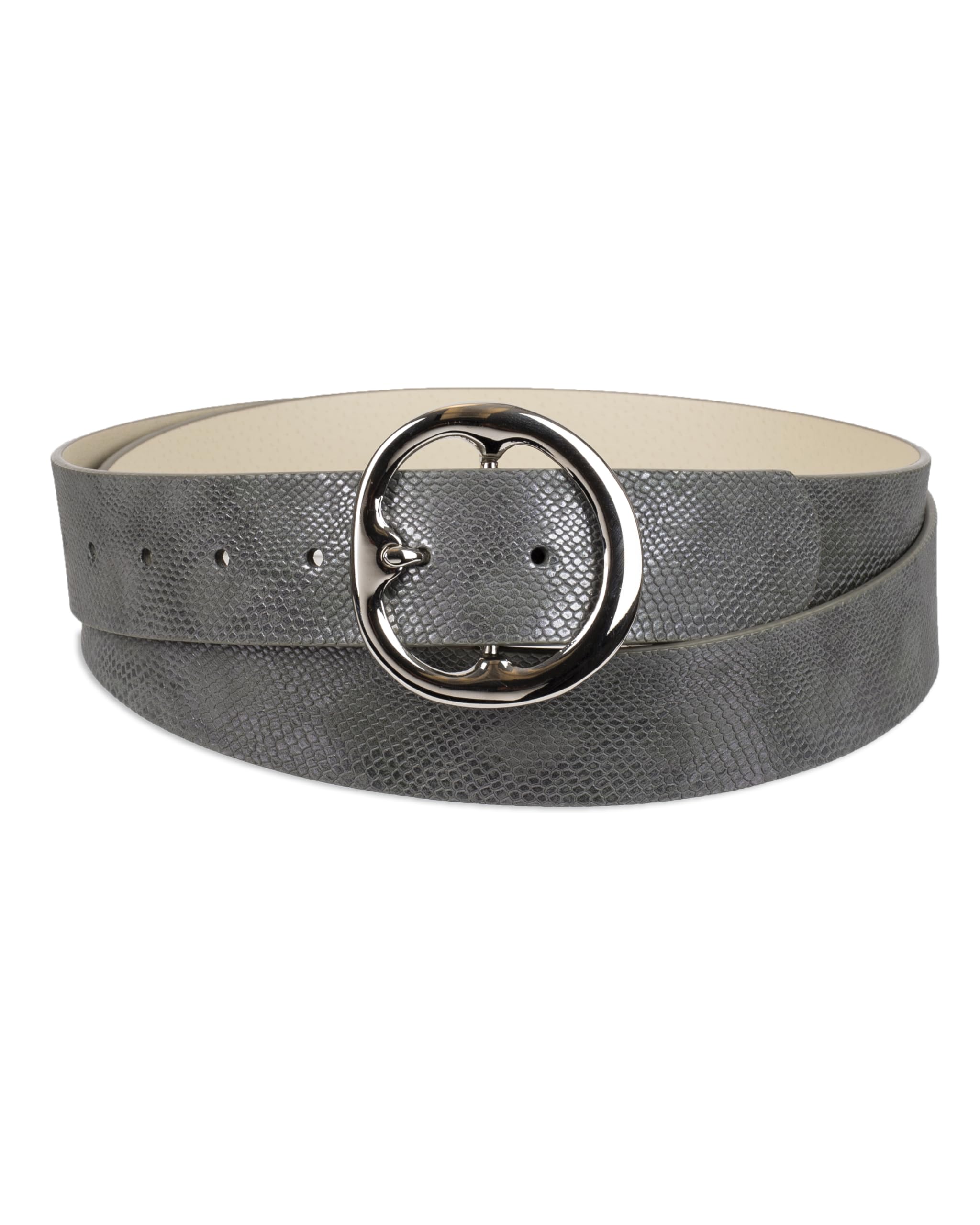 Jessica Simpson Women's Fashion Casual Belt, Grey Textured, Small