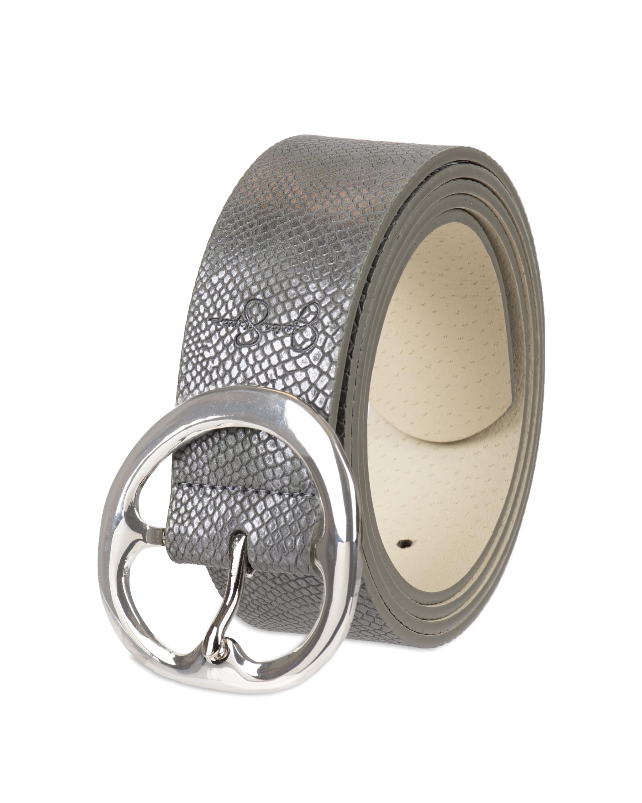 Jessica Simpson Women's Fashion Casual Belt, Grey Textured, Small