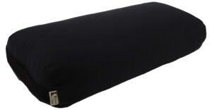 bean products yoga bolster - handcrafted in the usa with eco friendly materials - studio grade support cushion that elevates your practice & lasts longer - rectangle, organic cotton black