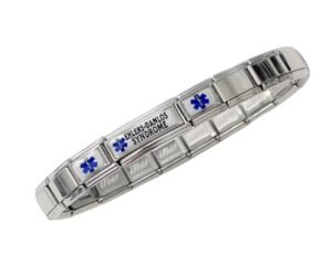 gadow jewelry ehlers-danlos medical bracelet italian charm style stretchy no clasp stainless steel any size awareness