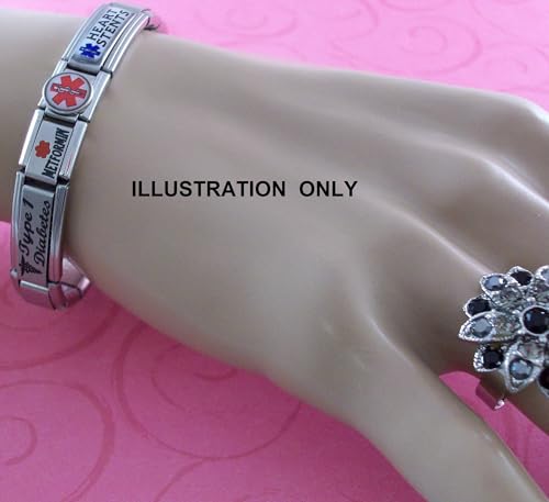 Gadow Jewelry Ehlers-Danlos Medical Bracelet Italian Charm Style Stretchy no Clasp Stainless Steel Any Size Awareness