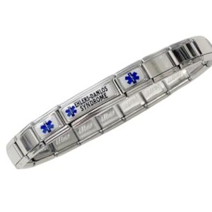 Gadow Jewelry Ehlers-Danlos Medical Bracelet Italian Charm Style Stretchy no Clasp Stainless Steel Any Size Awareness