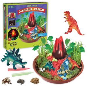 creativity for kids grow n’ glow dinosaur habitat – create your own dino garden kit - arts and crafts for boys and girls