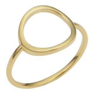 kooljewelry 14k yellow gold open circle karma ring (size 7)