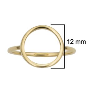 KoolJewelry 14k Yellow Gold Open Circle Karma Ring (size 7)