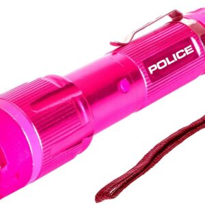 POLICE Stun Gun 1159 - Aluminum Rechargeable with LED Flashlight, Pink