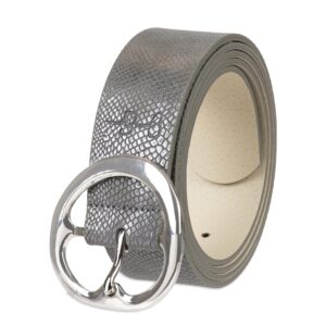 Jessica Simpson Women's Fashion Casual Belt, Grey Textured, Medium