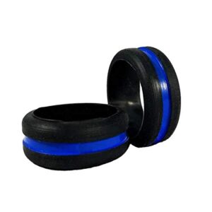 thin blue line usa silicone wedding ring for women - thin blue line for engagement wedding or anniversary (4)