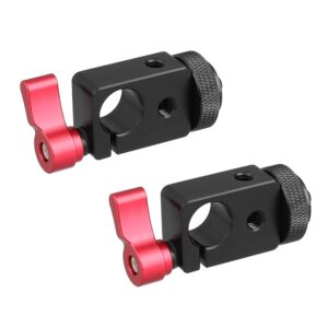 CAMVATE 15mm Single Rod Clamp Adapter with 1/4"-20 Thread Mount for Monitor LED Flash Light (2 Pieces) - 2216