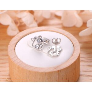 Christmas Gift S925 Sterling Silver Cute Animal Mouse Stud Earrings Gift for Women