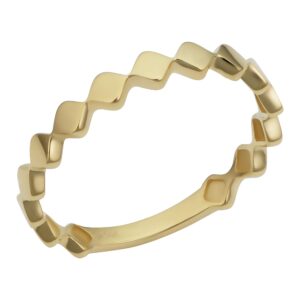 kooljewelry 14k yellow gold minimalist geometric ring (size 5)