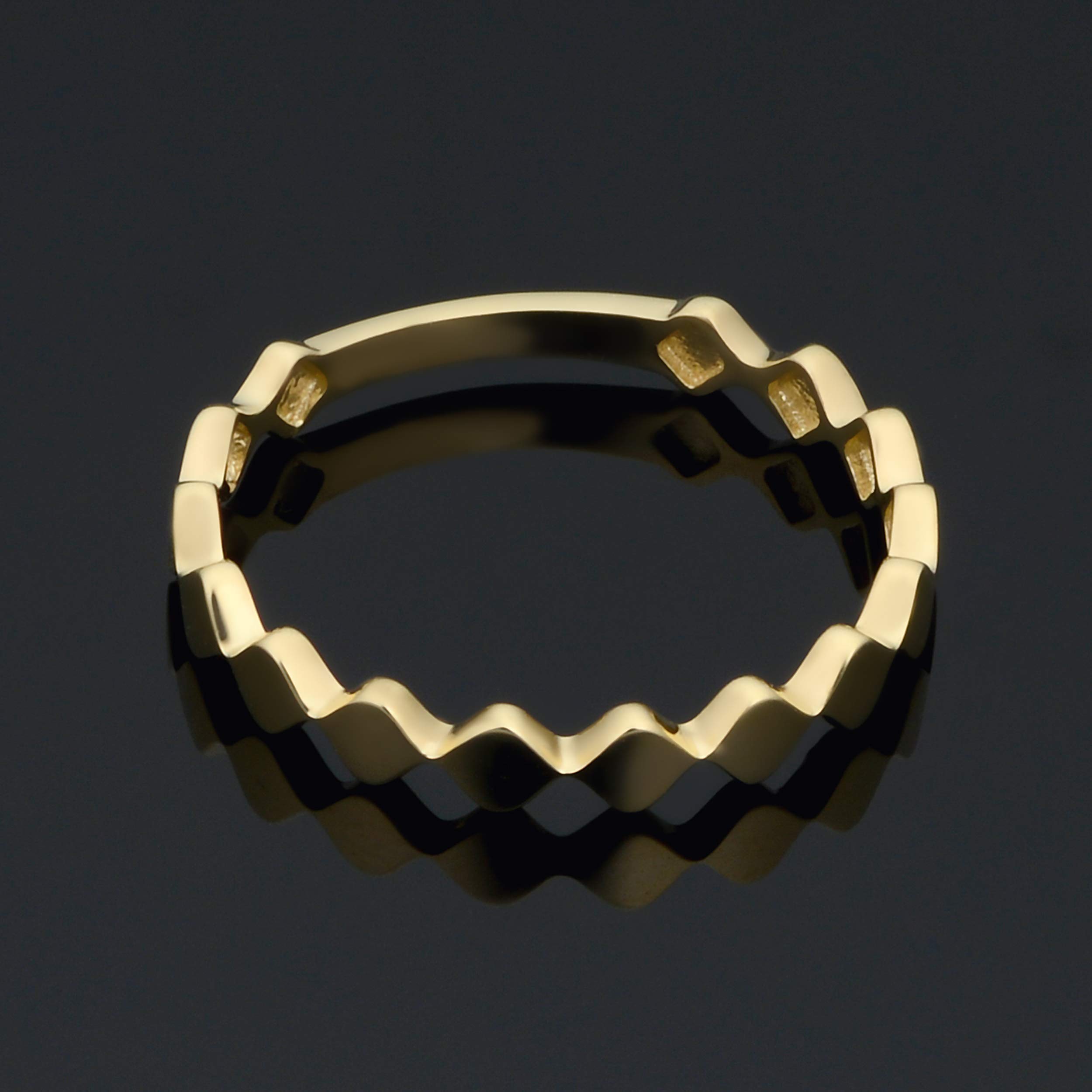 KoolJewelry 14k Yellow Gold Minimalist Geometric Ring (size 5)