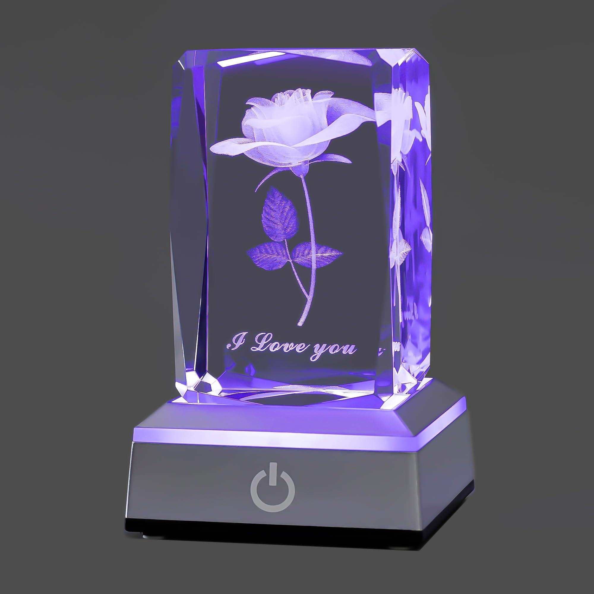 hochance 3D Rose Crystal Multicolor Nightlight,I Love You Decolamp,Perfect Mothers Day Gifts for Mom Mother My Girlfriend Wife Her,Unique Valentines Anniversary Birthday Presents Ideas