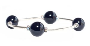 made as intended 12mm onyx gemstone beads with crystal rondelle accents