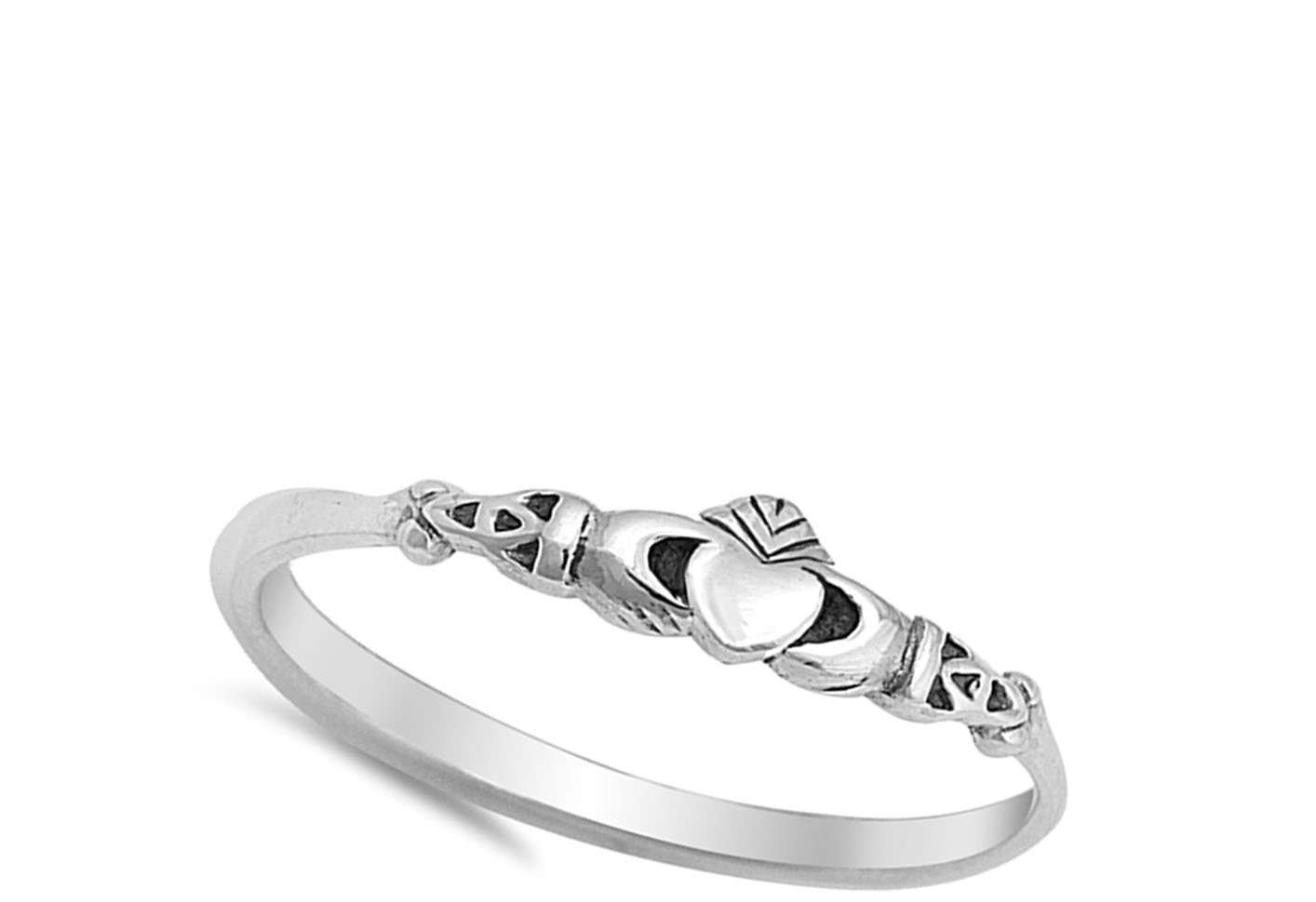 Claddagh Love Heart Celtic Knot Promise Sterling Silver Ring Size 11