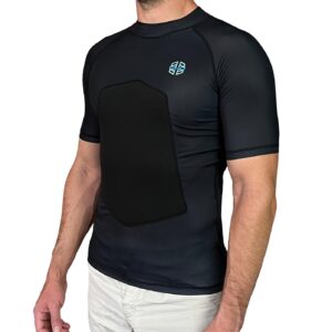 RIBBY SPF 50+ 5mm Padded Rash Guard for Surfing, Boogie, Scuba Black