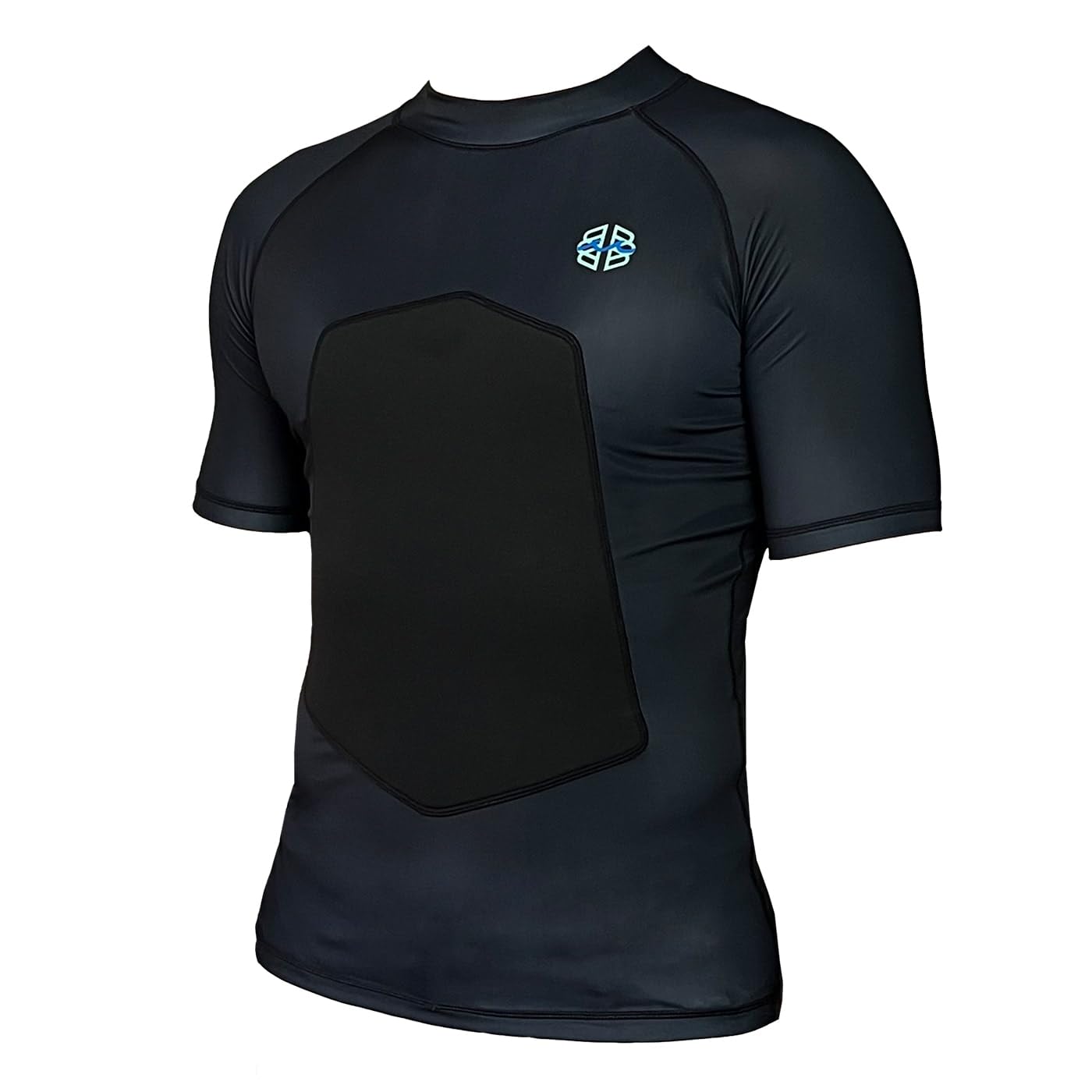 RIBBY SPF 50+ 5mm Padded Rash Guard for Surfing, Boogie, Scuba Black